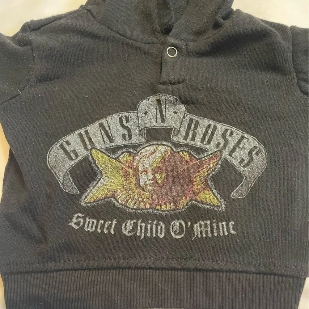 Kids Guns N Roses size 0-3 months  black hoodie